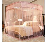 Mosquito net, Fishing Rod Telescopic U-Shaped Three-Door Mosquito net, Stainless Steel Bracket, 1.2/1.5/1.8/2.0 Meters Bed U-Shaped-U Shape Jade_1.2 Meters (4 feet