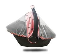 Mosquito Net for Baby Car Seats -Car seat net for Newborn Carrier-Breathable mesh net for Infant Car Seats, Carrier, Elastic Edge, Kick Proof, Polka dot, White, Patent Design