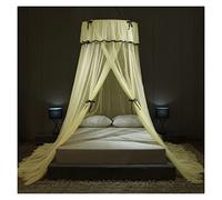 Mosquito Net for Bed Canopy Large Tent Double To King Size Finest Holes Mesh Encryption Curtain Double Anti-Mosquito (Color : Yellow)