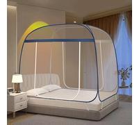 Mosquito Net for Bed, Portable Camping Travel bed net, Pop Up Mosquito Tent with Double Entry for King Queen Size Bed(Blue,2.0m)