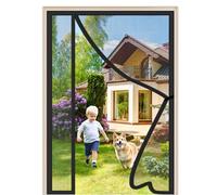 Mosquito Net for Doors 85x200cm Side Opening Fly Door Screen Mesh Insect Netting with Self Adhesive Tapes for Kitchen Bedroom Room Window Black