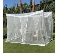 Mosquito Net for Patio 10 x 10 FT | Very Large Sizes & Fabric Designed for Outdoors | Insect House Screen Netting for Gazebo, Porch & Garden Terrace | White Outside Canopy Bug Protection