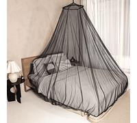Black Single to King Bed Mosquito Net - 2 Openings or Fully Enclosed Bed Cover - Simple Installation for Decoration or Travel - Travel Bag & Suspension Kit