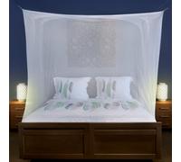 Mosquito Net for Single to King-Sized Beds - No Openings & 6 Hanging Loops - Decorative Rectangular Shape for Home & Travel - Bed Canopy Hanging Kit & Carrying Bag Included