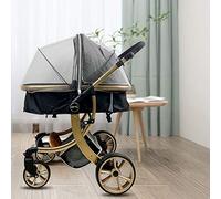 Mosquito Net for Stroller, Universal Baby Pram Net Cover with Zipper for Pushchair/Buggy/Carrycot/Travel Cot, Washable and Durable High Quality Fine Mesh Insect Netting (Grey)