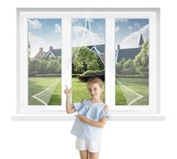 Mosquito Net for Window 175x110cm White Fiberglass Fly Screen Adjustable Mosquito Net Window Insect Mesh no Drilling or screwing Attach Mosquito net with Magnets