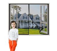 Mosquito Net for Windows 170x145cm Mesh Curtain Anti Mosquito Fly Screen Anti with Powerful Magnets Full Frame Magic Tape Frame Hook & Loop Black