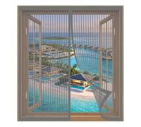 Mosquito Net for Windows 40 x 115 cm Easy Installation No Drilling Or Screwing Magnetic Fly Screen Door for Windows Nets to Keep Bugs Out, Grey