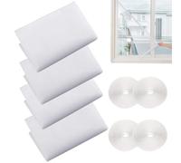 Mosquito Net for Windows, New Upgrade 4 Fly Screens Window Mesh 1.3 mx1.5 m 1.5 m x 2 m Insect Netting Bug Bee Mosquito Protector with 4 Tapes, White
