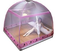 Mosquito Net,Hanging Bed Net Cover,Mosquito Net Bed Canopy Tent Curtains Bed Netting Tent Indoor Summer Folding Breathable Zipper Canopy Bed Curtains(Pink,180x200cm)