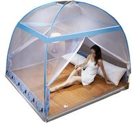 Mosquito Net,Hanging Bed Net Cover,Mosquito Net Bed Canopy Tent Curtains Bed Netting Tent Indoor Summer Folding Breathable Zipper Canopy Bed Curtains(Blue,120x200cm)