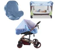 Mosquito Net Pram, Universal Mosquito Net for Pushchair, Mosquito Net, Outdoor, Buggy Pram, Fly Net for Pram Accessories, Travel Cot, Washable Mosquito Net (Blue)