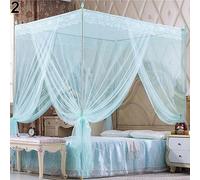 Mosquito Net, Romantic Princess Lace Canopy Mosquito Net No Frame for Twin Full Queen King Bed Blue Full