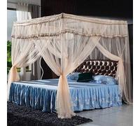 Mosquito net, three-door stainless steel thickened floor presser foot without punching 1.5m / 1.8m bed, reinforcement + water blue side door 180 * 200cm,-Standard + jade three doors_120 * 200cm