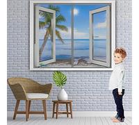 Mosquito Net Window Blind, 110 x 115 cm Mesh Window Screen with Magnets Heavy Duty, Magnet Screen for Windowway Sliding Front Windows【Gray】