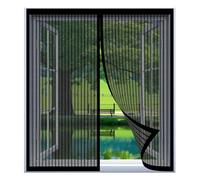 Mosquito Net Window Fly Screen 90 x 110 cm Easy Installation No Drilling Or Screwing Powerful Magnets Snap Shut Automatically for Windows Nets to Keep Bugs Out, Black