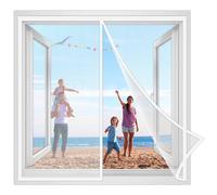 Mosquito Net Window Mesh Curtains Anti Cat Scratch Heavy Duty Anti Insects Keep Fresh Air 75x130cm Screen Curtain, Insect Door Screen, with Magic Tape and Push Pins White Reinforced