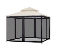 Mosquito Net with Zipper for Universal Outdoor, Gazebo Mosquito Netting, Replacement Screen Walls Netting, DIY Curtain Style Gazebo Canopy Mesh Netting Screen Canopy Screen Walls(Black 300x360x220cm)