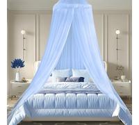 Mosquito Nets Bed, Mosquito Net Double Bed, Travel Mosquito Net Bed, Hanging Mosquito Net for Children's Bed, Insect Net Canopy for Hammock Home Travel Camping Insect Protection (Blue)