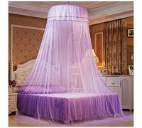 Mosquito Nets Romantic Princess Universal Mysterious Mesh Full Coverage Fly Insect Protection Bed Canopy Fantasy Netting Curtains(Height :2.7M) Purple