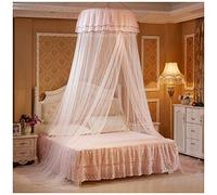 Mosquito Nets Romantic Princess Universal Mysterious Mesh Full Coverage Fly Insect Protection Bed Canopy Fantasy Netting Curtains(Height :2.7M) Pink