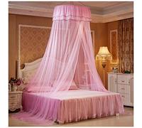 Mosquito Nets Romantic Princess Universal Mysterious Mesh Full Coverage Fly Insect Protection Bed Canopy Fantasy Netting Curtains(Height :2.7M) Rose