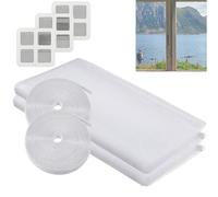 Mosquito Netting,2 Pack DIY Self-Adhesive Insect Mesh Curtain Fly Bug Bee Protector Screen with 2 Rolls Hook Sticky Tape,Fitted to Multiple Windows (150 * 200cm)