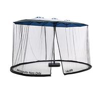 Mosquito Netting for 14FT Patio Umbrella Double-Sided, Screen Walls Zipper Double Door Black (for 14FT Umbrella)
