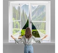 Mosquito Netting for Door 78 x 82 cm(31 x 32inch) Hands-Free Entry and Exit, Mosquito Insects Mesh Curtain with Tape and Closing Magnets for Use on All Doors and Windows, White