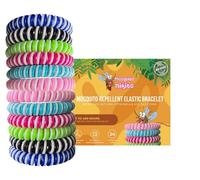 Mosquito Nikito Repellent Coil Bracelet, Natural Oil Insect Mosquito Bands for Adults & Kids, Individually Sealed & Deet-Free, up to 480 Hours Insect Repellent Protection, 12 pcs