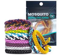 Mosquito Repellent Bracelet 10 Pack, Adjustable Leather Deet-Free Natural Insect Mosquito Bands for Adults & Kids, 350 Hour Insect Repellent Protection