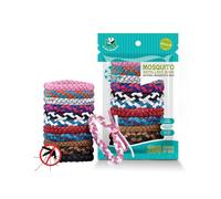 Mosquito Repellent Bracelet, 12 Pack, Adjustable Deet-Free Leather Bands, Natural Plant Formula, 300-Hour Waterproof Insect Protection for Adults & Kids