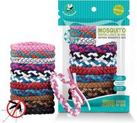 Mosquito Repellent Bracelet - 12 Pack Adjustable Leather Wristbands - Natural Insect Protection for Adults and Children