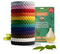 Mosquito Repellent Bracelet 12 Pcs, Adjustable Leather Band, Deet Free Travel Essentials, Insect Repellent Bracelet - 350 Hours Mosquito Repellent, Natural Anti-Mosquito Suitable for All Ages.