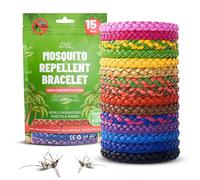 Mosquito Repellent Bracelet 15 Pack, Insect Repellent Bracelet - 300 Hours Insect Repellent Protection, Deet-Free, Mosquito Bands, Adjustable Bands for Adults & Kids
