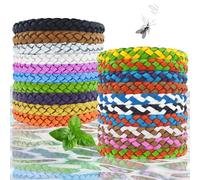 Mosquito Repellent Bracelet[20 Pack],Adjustable Leather Insect Repellent Bracelet Kids for Adults,Deet-Free Bug,Waterproof Travel Essentials,Resealable Pack