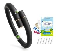 Mosquito Repellent Bracelet with 6 Refills & Itch Relief Patches - DEET-Free Insect Repellent Wristband, 180 Days Protection, Natural Essential Oils, Waterproof & Adjustable for Adults & Children