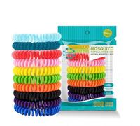Mosquito Repellent Bracelets 10-Pack - Natural DEET-Free Wristbands for Adults & Kids, 350-Hour Protection - Waterproof & Adjustable, Ideal for Travel, Camping, Hiking (Assorted Colors)