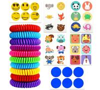 Mosquito Repellent Bracelets, Adjustable Band, 5 Sheets Stickers, Waterproof Adjustable for Outdoor, Travel, Festivals, for Boys and Girls