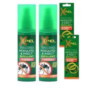 Mosquito Repellent Bundle 2 x 70ml Insect Repellent Sprays + 4 Wristbands (2 Packs) | Long-Lasting Protection for Travel, Camping & Outdoors