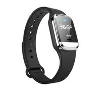 Mosquito Repellent Watch Ultrasonic, Temperature Measurement Bracelets, Ultrasonic Mosquito Repellent Bands, Reusable Long Protection Support Clock, for Travel Camping (Black)