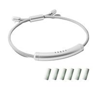 Mosquito Repellent Wristband, Adjustable Bracelet with 6 Replacement Sticks for Adults and Kids Indoor Outdoor Use (One Size/Sliver)