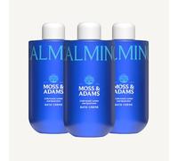 Moss & Adams Calming Bath Crème - Hydrating Formula with Vitamin B5 - Cedarwood, Lemon and Spearmint Fragrance - Bath Soak - Multipack 3 x 600ml