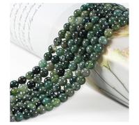 Moss Agate Crystal Beads for Jewellery Making - 45pcs Round 8mm Stone Beads