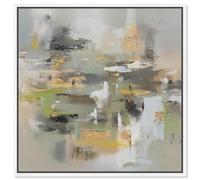 Moss Agate I Canvas Print Abstract Wall Decor by Art Remedy, White Frame, 24 x 24