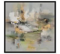 Moss Agate II Canvas Print Abstract Wall Decor by Art Remedy, Black Frame, 16 x 16