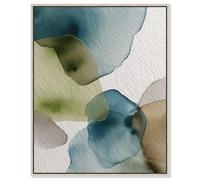 Moss and Mineral Forms I Canvas Print Nature Decor by Art Remedy, Silver Frame, 20 x 24