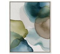 Moss and Mineral Forms IV Canvas Print Nature Decor by Art Remedy, Silver Frame, 16 x 20