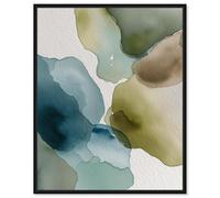 Moss and Mineral Forms V Canvas Print Nature Decor by Art Remedy, Black Frame, 16 x 20