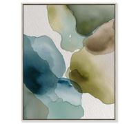Moss and Mineral Forms V Canvas Print Nature Decor by Art Remedy, Silver Frame, 24 x 30